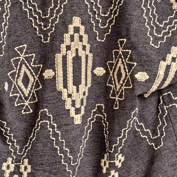 Lucky Brand Grey Embroidered Cardigan - Picture 7 of 8